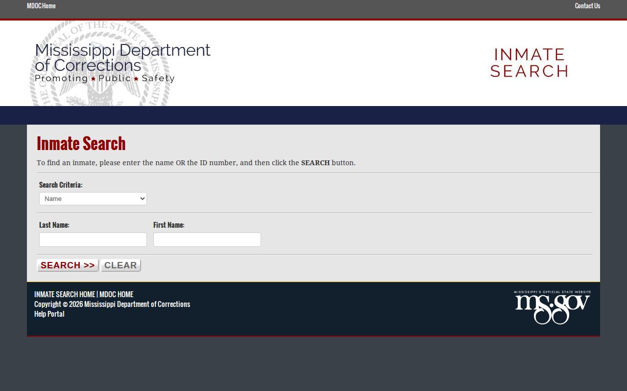 Mississippi Department of Corrections search for Lincoln County state custody records